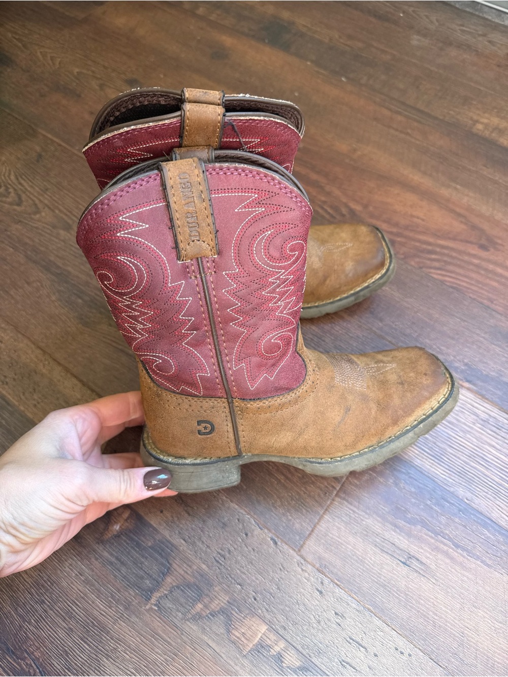 Durango Kids Brown & Red Western Pull-On Boots